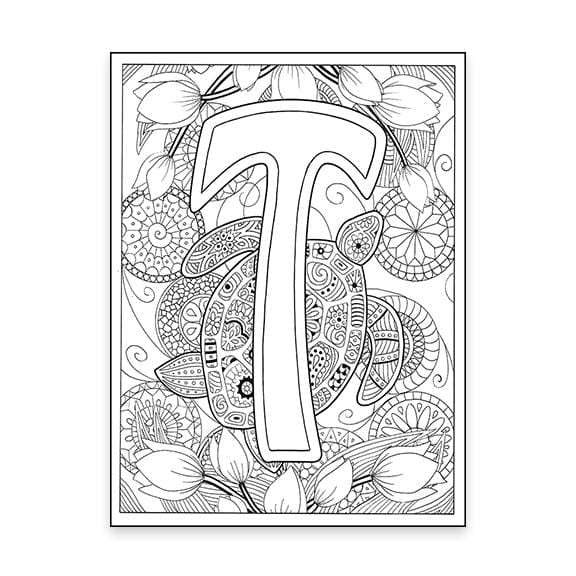Monogram Coloring Page - T