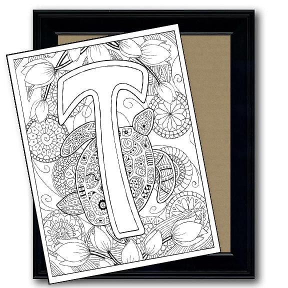 Monogram Coloring Page - T