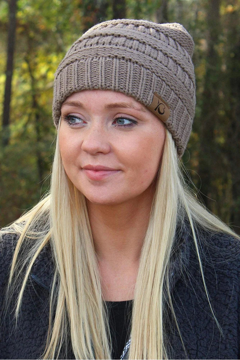 Cozy Campfire Beanie: Taupe