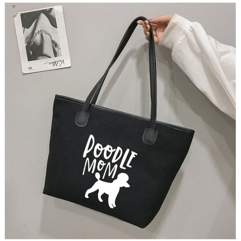 Poodle Mom Canvas Tote Bag