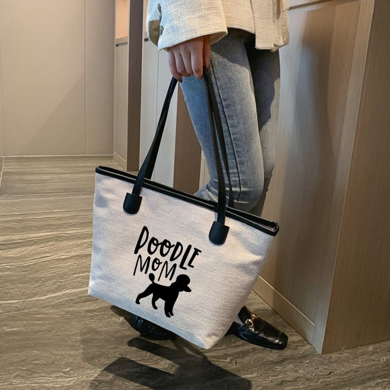 Poodle Mom Canvas Tote Bag