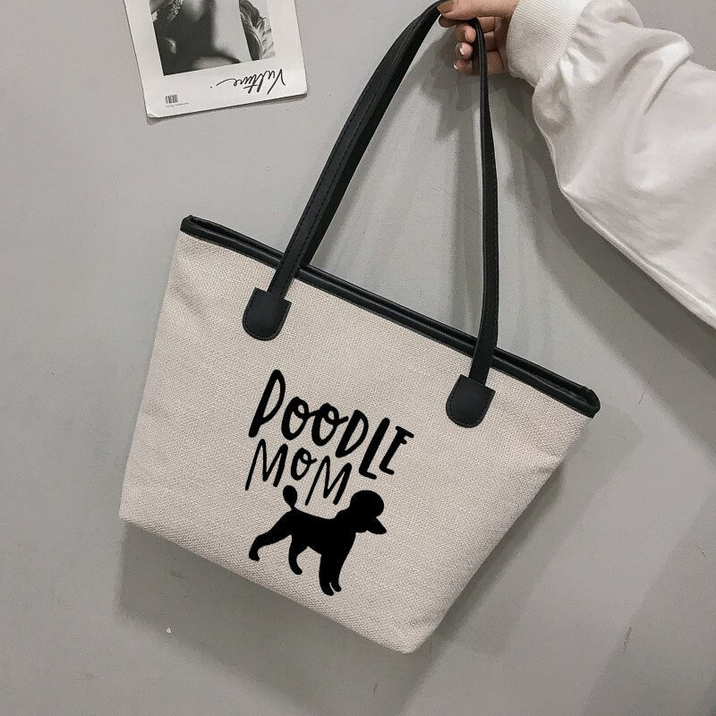 Poodle Mom Canvas Tote Bag