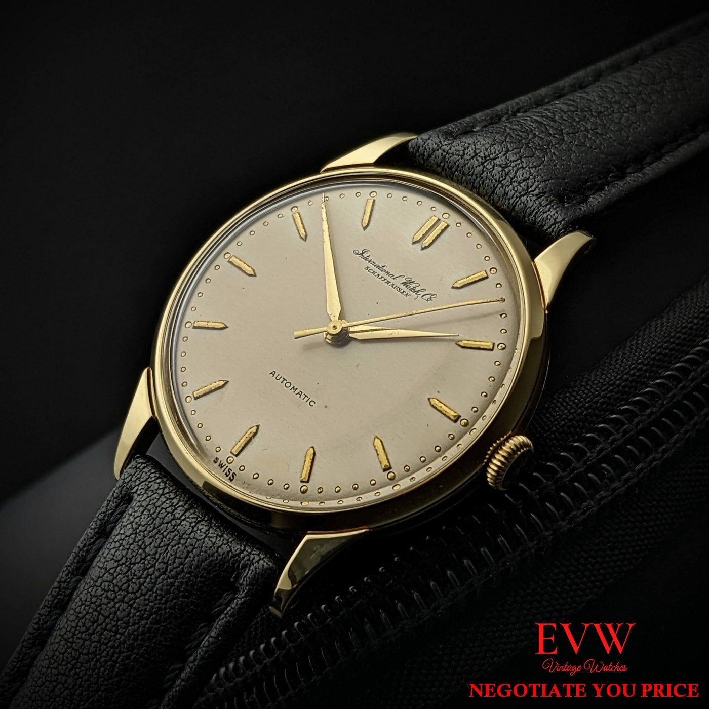 Vintage IWC Schaffhausen 18K Gold Automatic from 1952 / Fully Serviced