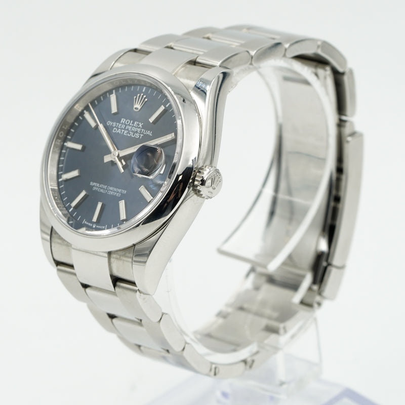 SOLD - 2/23/24 - Rolex Datejust 126200 36mm Stainless Steel Blue Dial B&P 2023