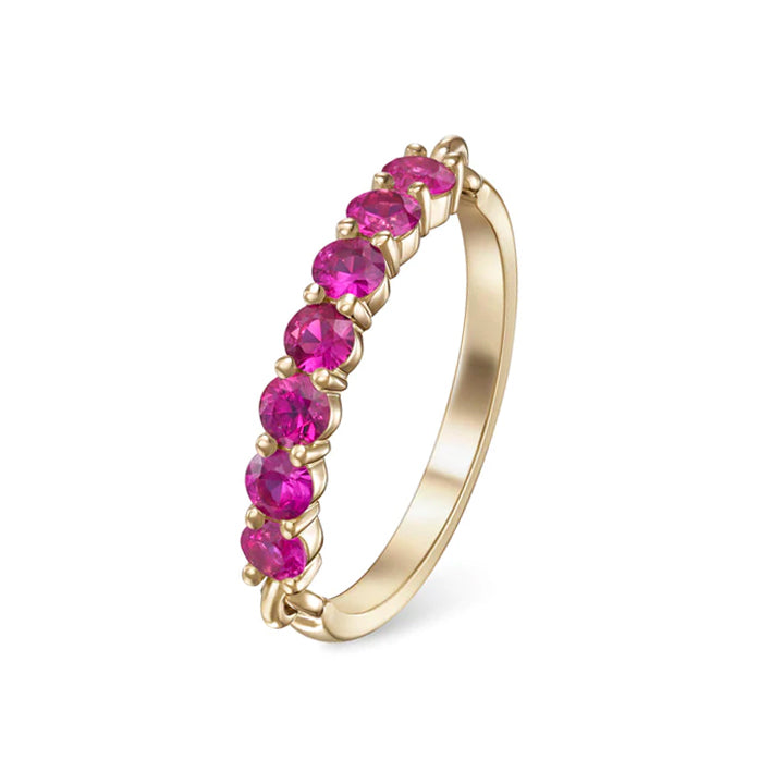 Melissa Kaye 18K Gold Hot Pink Sapphire Lenox Ring