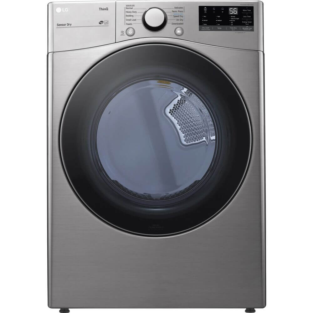 LG 27 In. 7.4-Cu. Ft. Front Load Gas Dryer with Built-In Intelligence in Graphite Steel (DLG3601V)