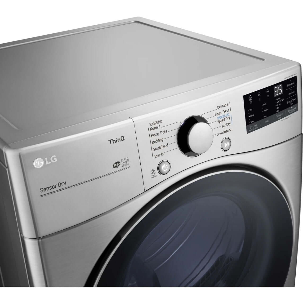 LG 27 In. 7.4-Cu. Ft. Front Load Gas Dryer with Built-In Intelligence in Graphite Steel (DLG3601V)