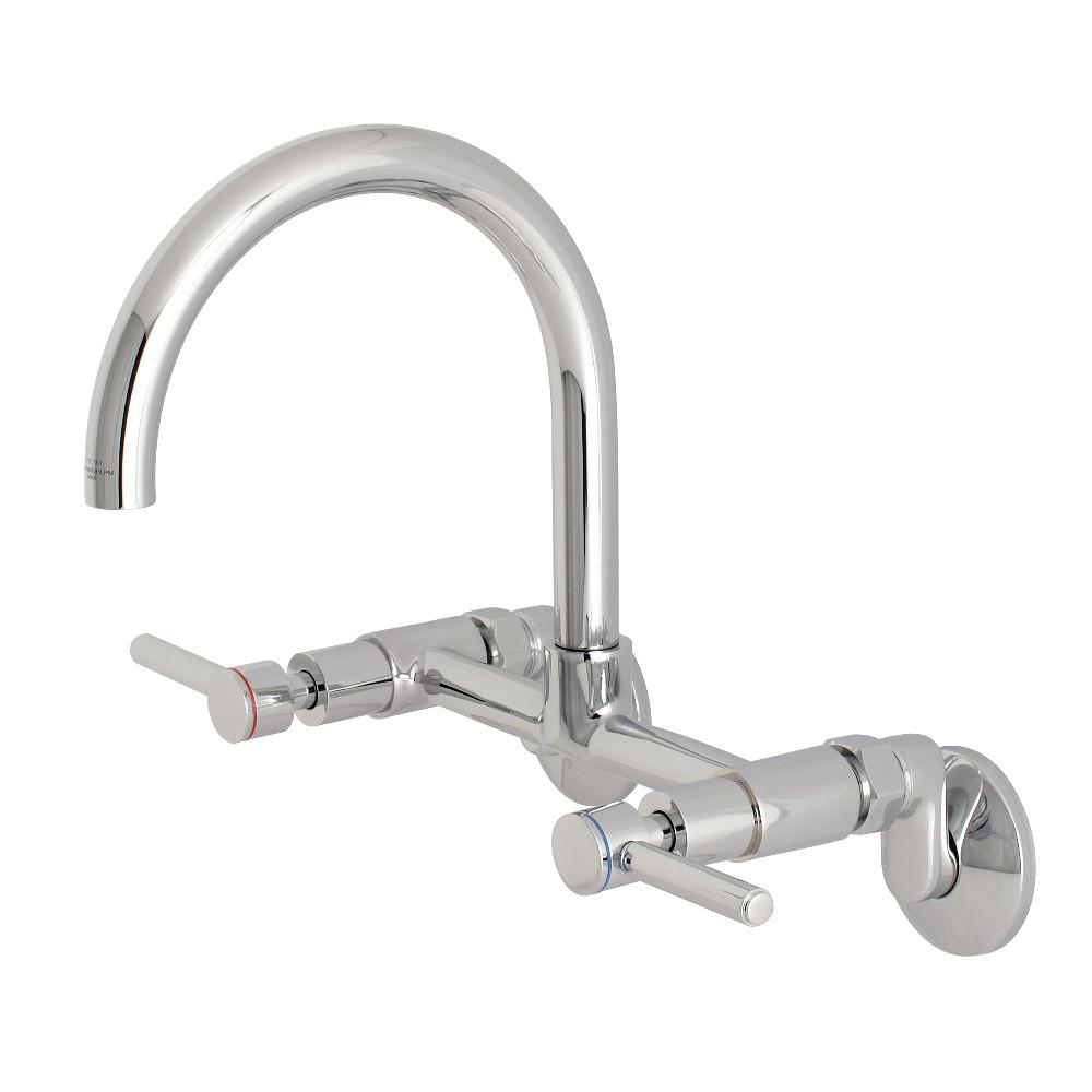Kingston Brass Concord 8 in. Adjustable Center Wall Mount Kitchen Faucet (KS814)