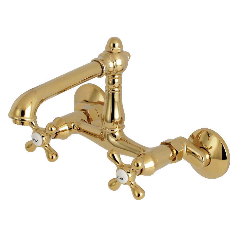 Kingston Brass English Country 6-Inch Adjustable Center Wall Mount Kitchen Faucet (KS7226AX)