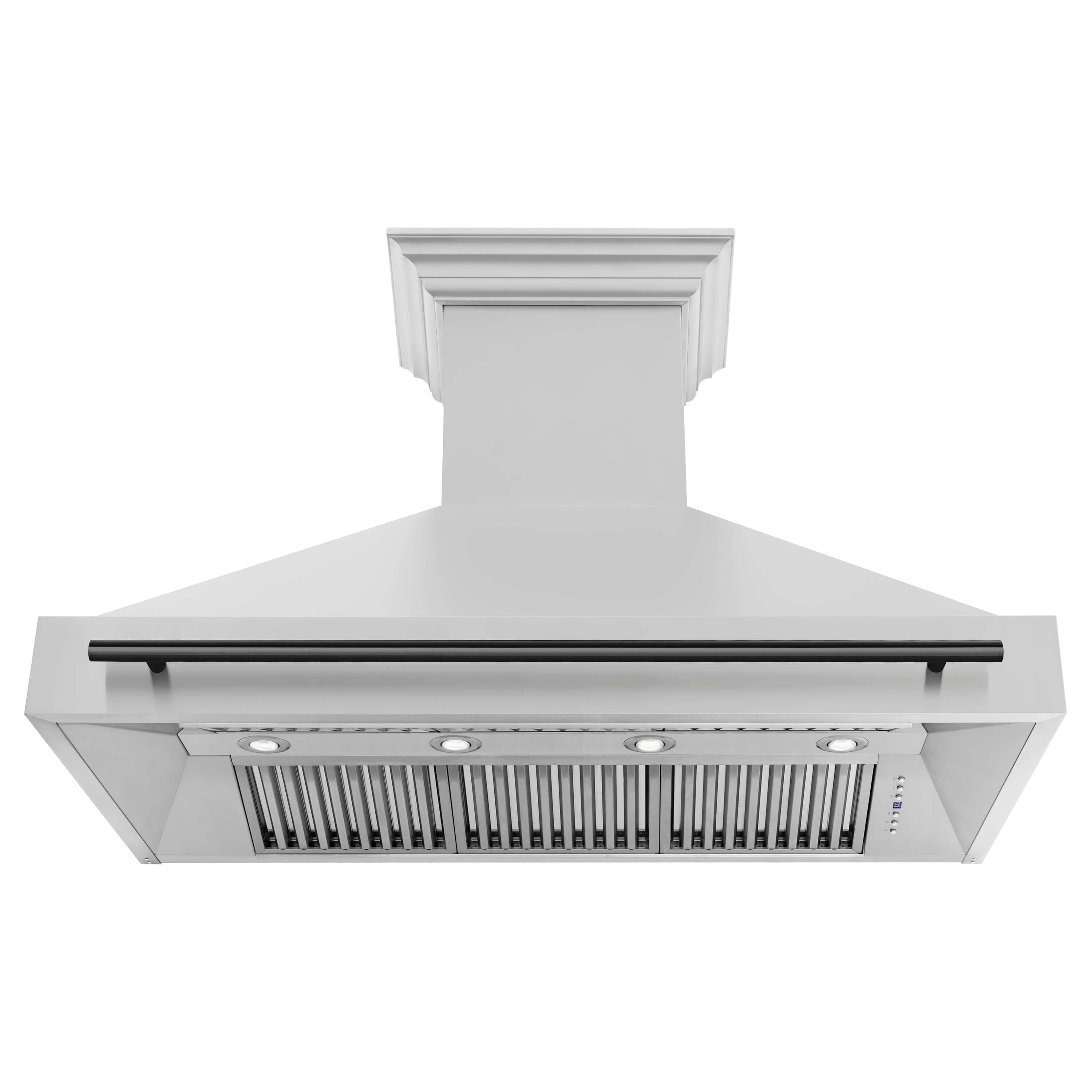 ZLINE Autograph Edition 48 in. Stainless Steel Range Hood with Stainless Steel Shell and Matte Black Handle (8654STZ-48-MB)