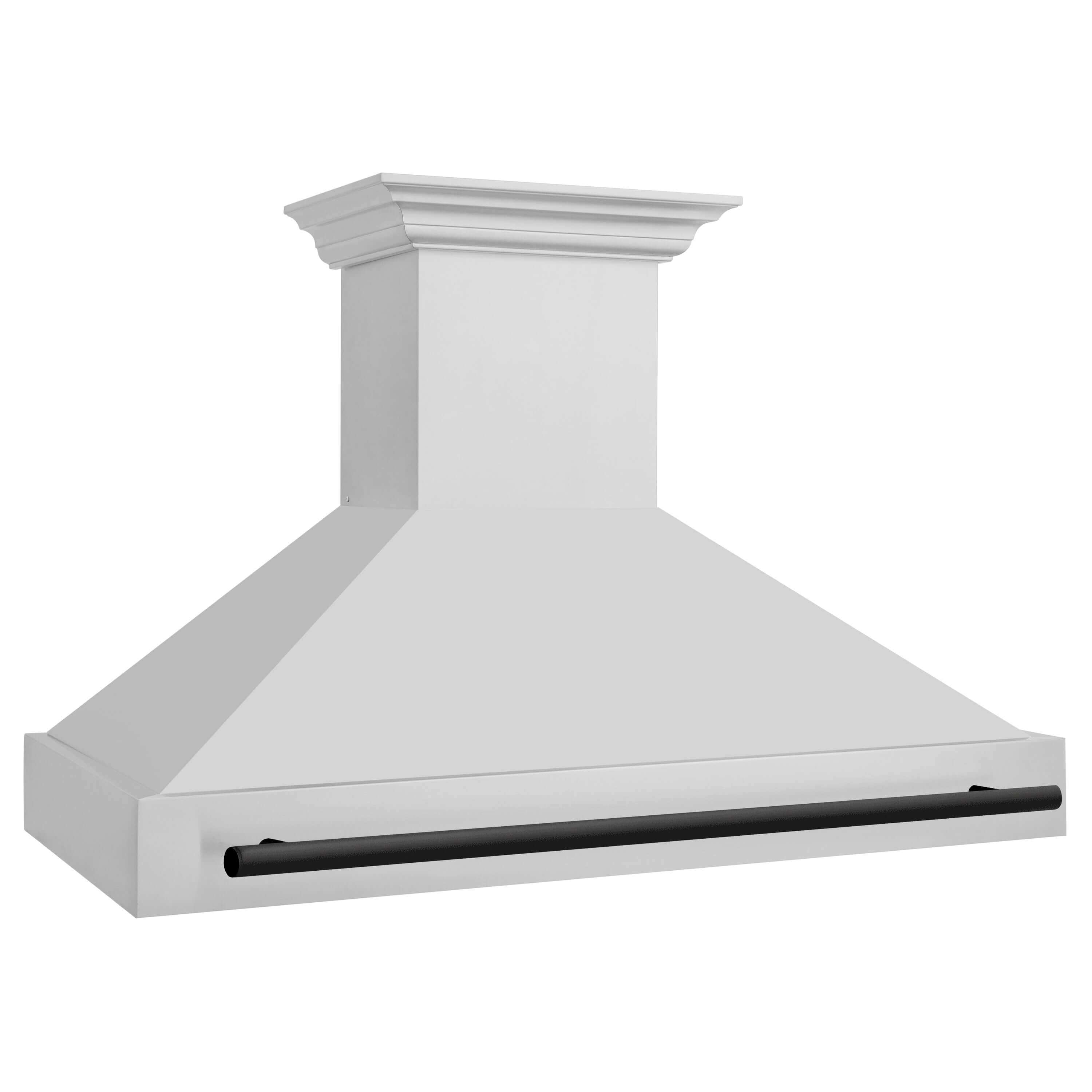 ZLINE Autograph Edition 48 in. Stainless Steel Range Hood with Stainless Steel Shell and Matte Black Handle (8654STZ-48-MB)