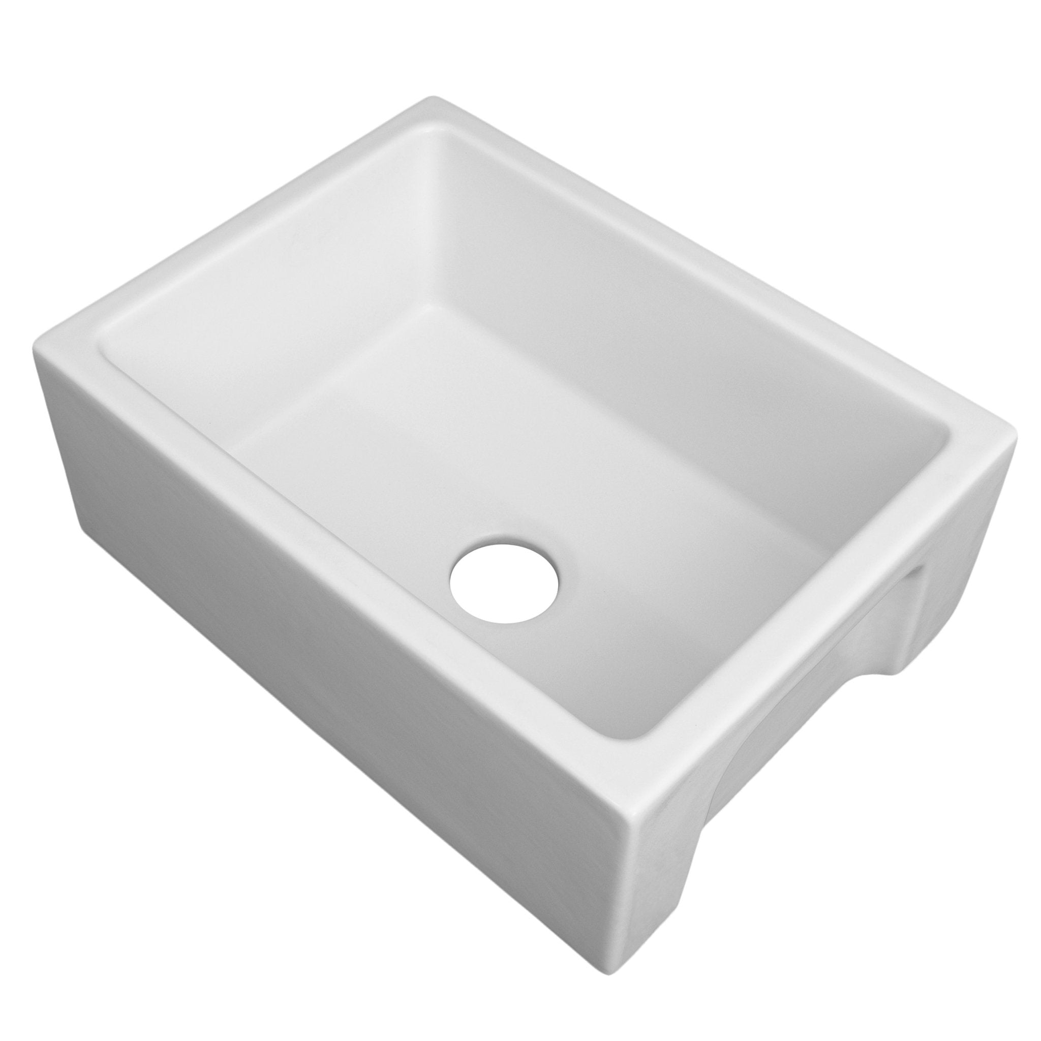 ZLINE 24 in. Venice Farmhouse Apron Front Reversible Single Bowl Fireclay Kitchen Sink with Bottom Grid (FRC5120)