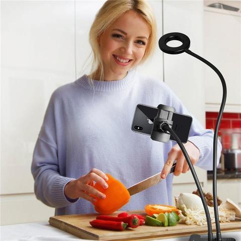 Professional Selfie Ring Light and Cell Phone Holder Stand for Live Streaming