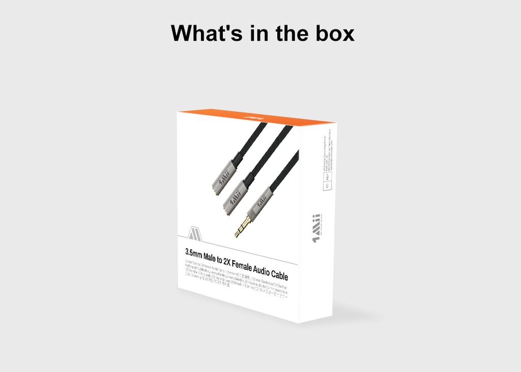 3.5mm Male to 2 Female Stereo Audio Cable - 1mii.shop