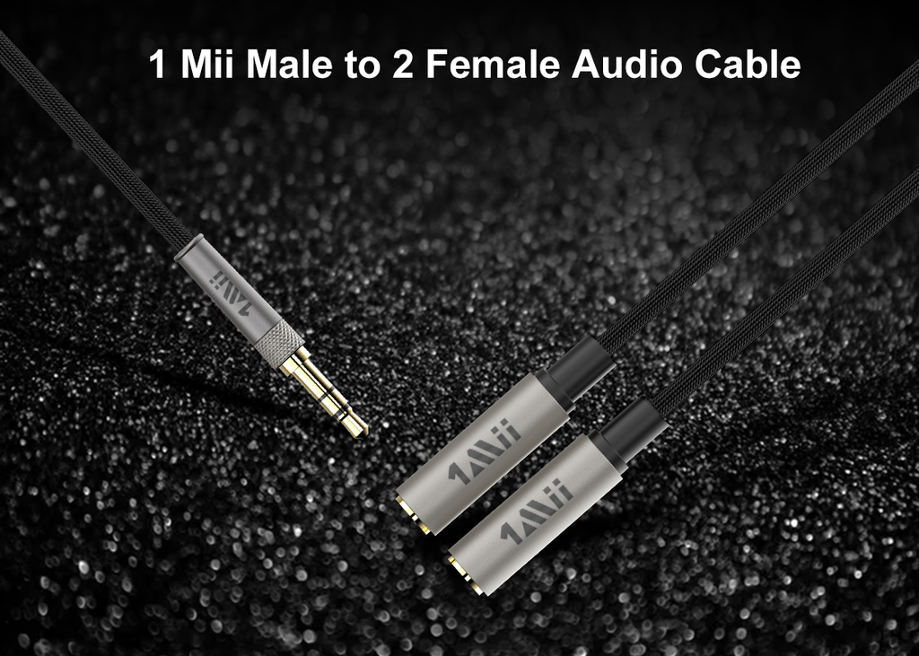 3.5mm Male to 2 Female Stereo Audio Cable - 1mii.shop