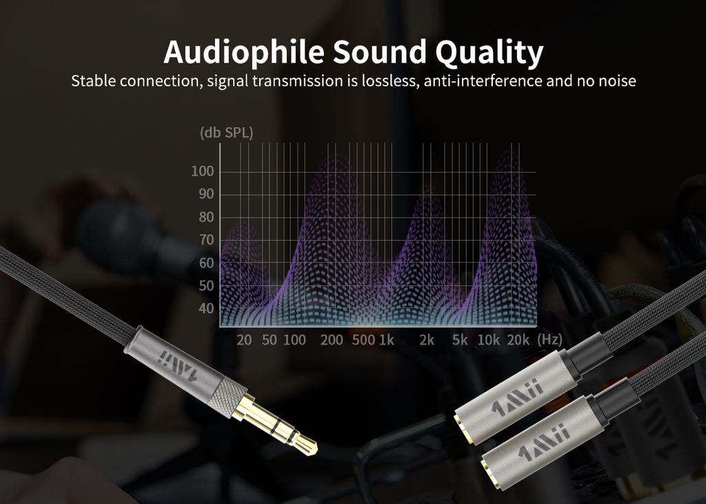stable connection, signal transmission is lossless  audio cable - 1mii.shop