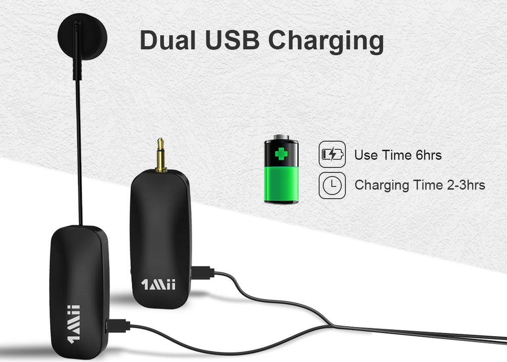 1Mii headset with microphone charge your microphone headset and transmitter simultaneously