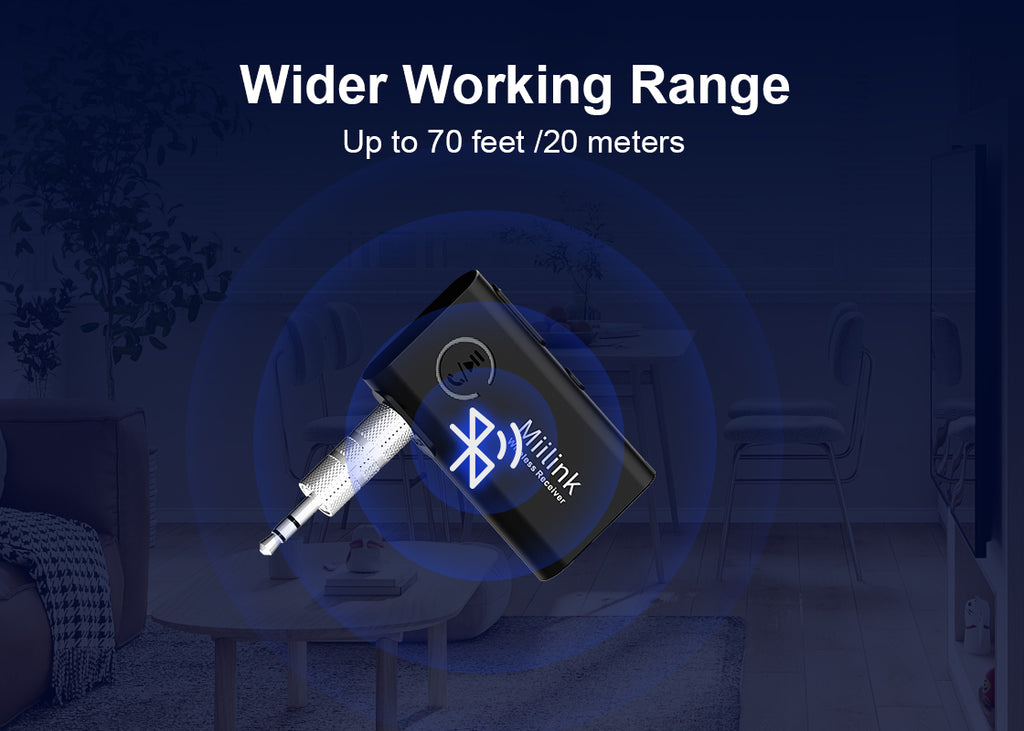 wider working range for 1mii bluetooth car adapter