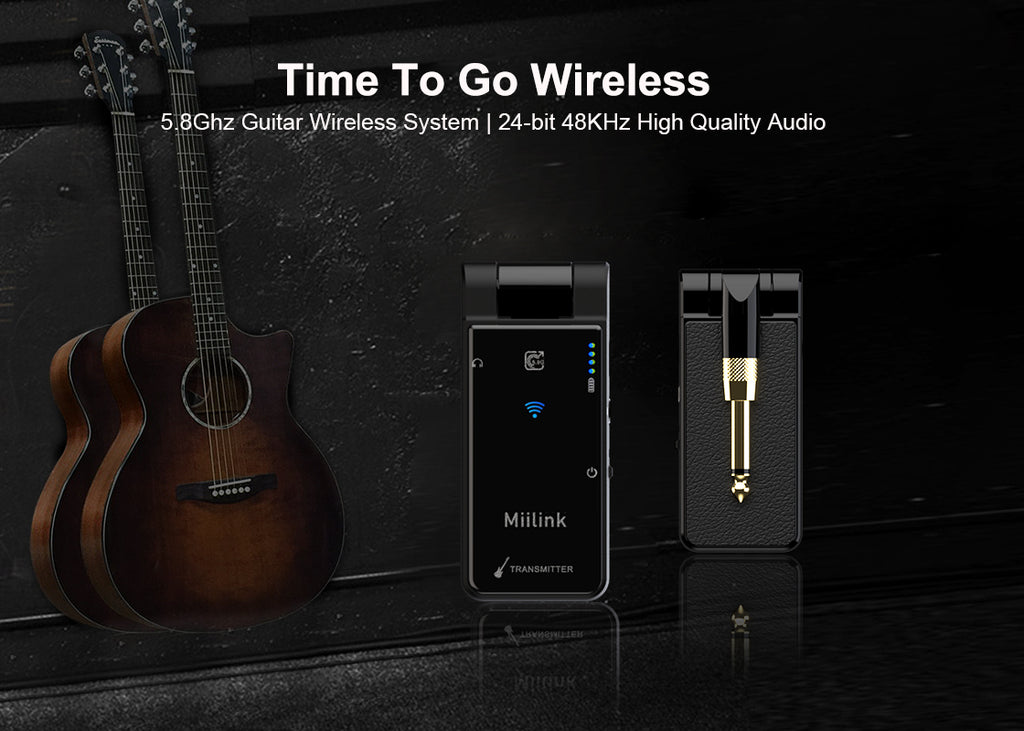 1Mii 5.8GHZ Wireless Guitar System Transmitter Receiver for Electric Guitar Violin Keyboard