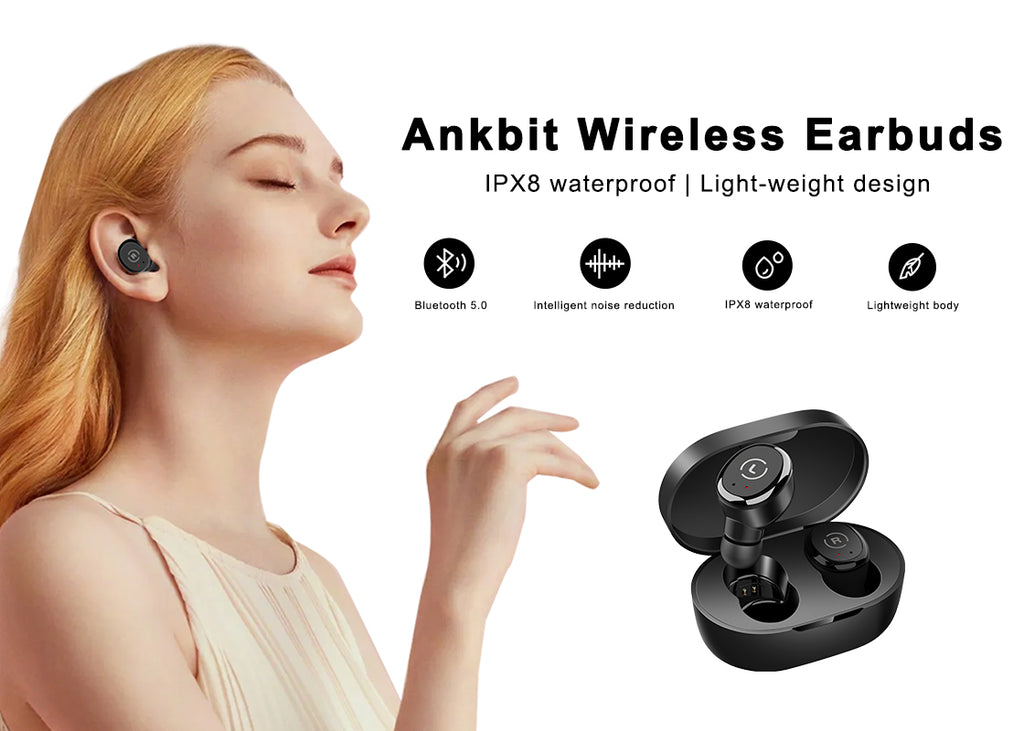 Ankbit True Wireless IPX8 Waterproof Earbuds