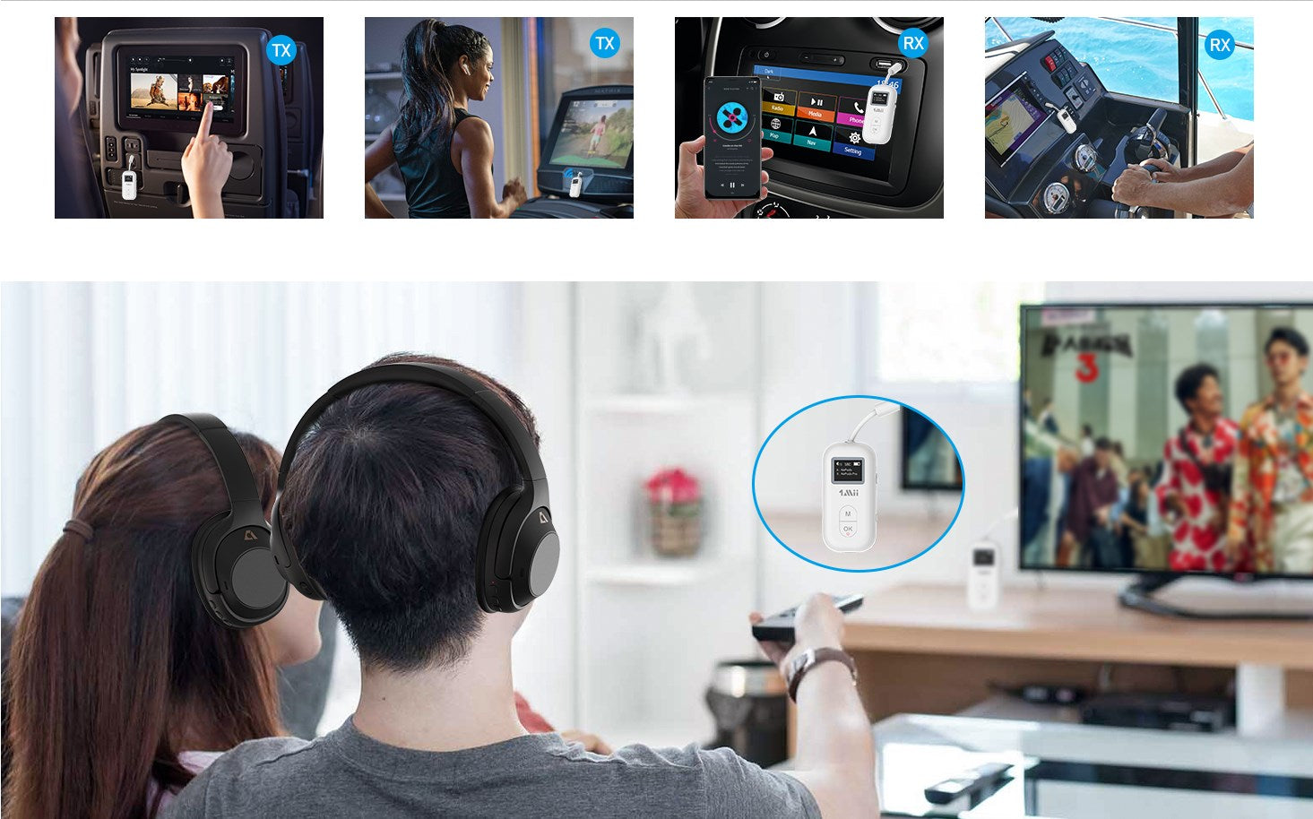 Transmetteur Bluetooth 5.0 Récepteur et Émetteur 2-en-1 Adaptateur Bluetooth  sans Fil Double Connexion Jack 3,5mm pour Casque TV PC Ordinateur Tablette  Enceinte Voiture : : High-Tech
