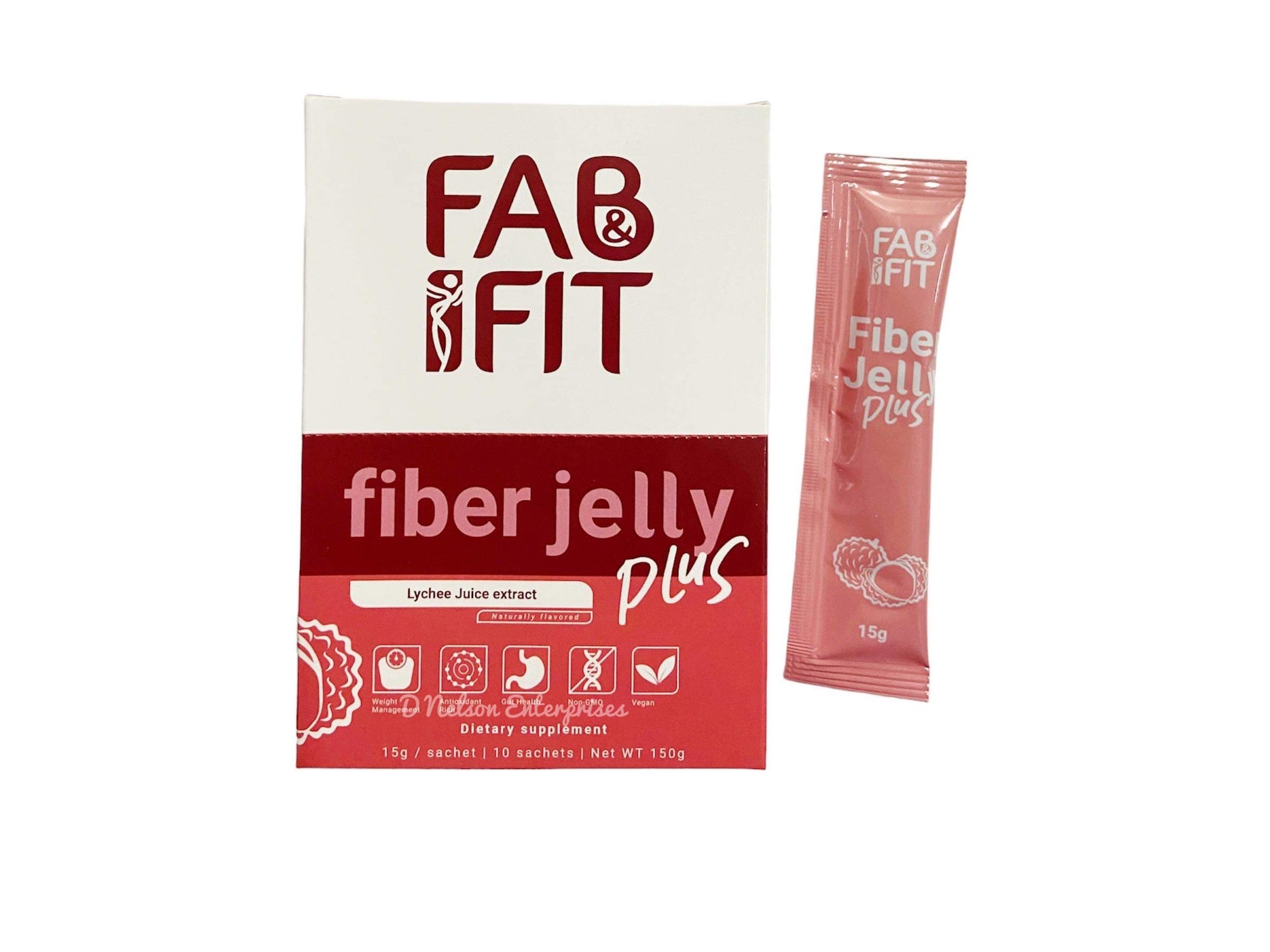 Fab & Fit Fiber Jelly Lychee, 10 Sachets