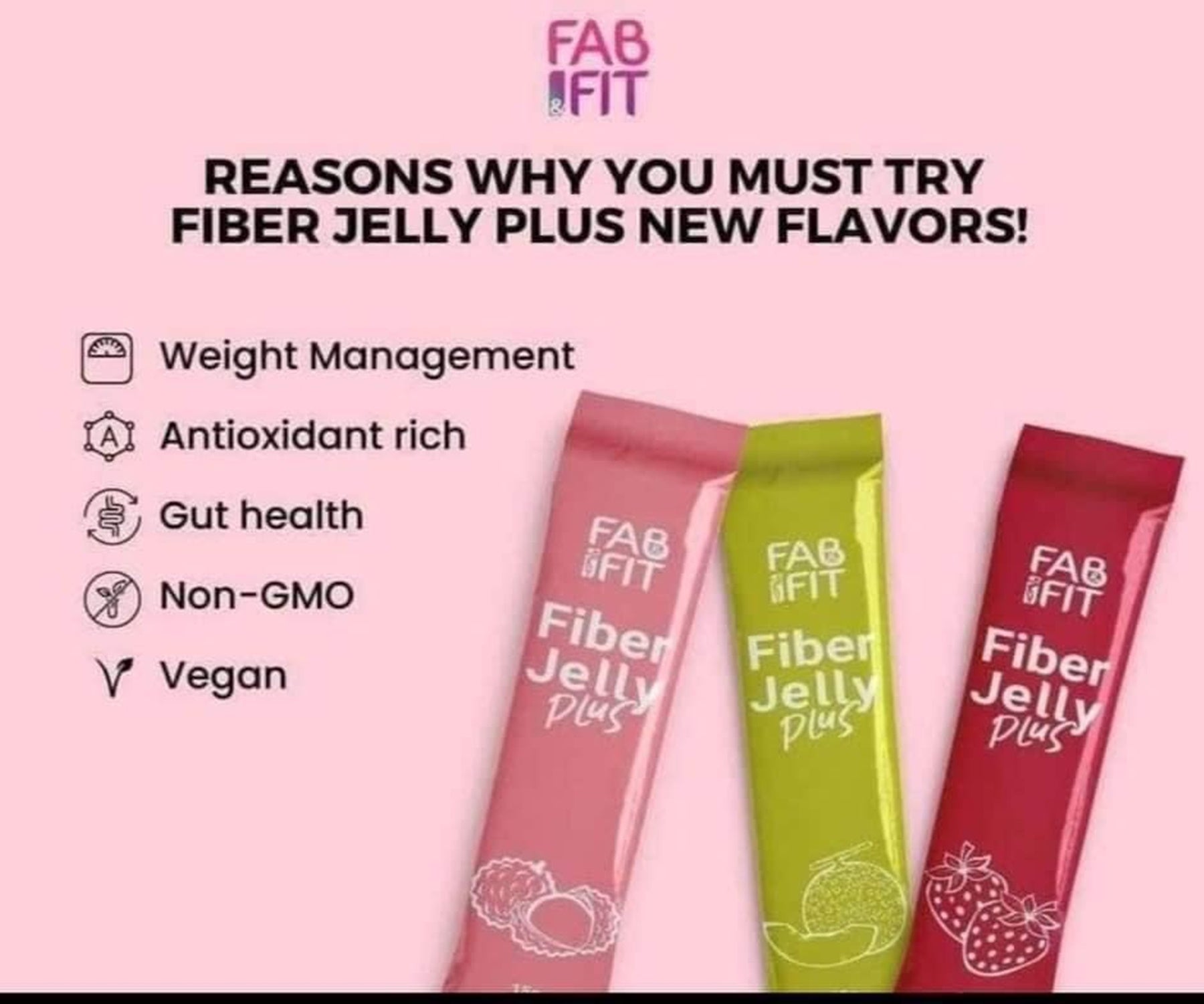 Fab & Fit Fiber Jelly Lychee, 10 Sachets