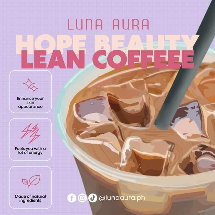 Luna Aura HOPE BEAUTY Lean Coffee, 10 Sachets x 21g