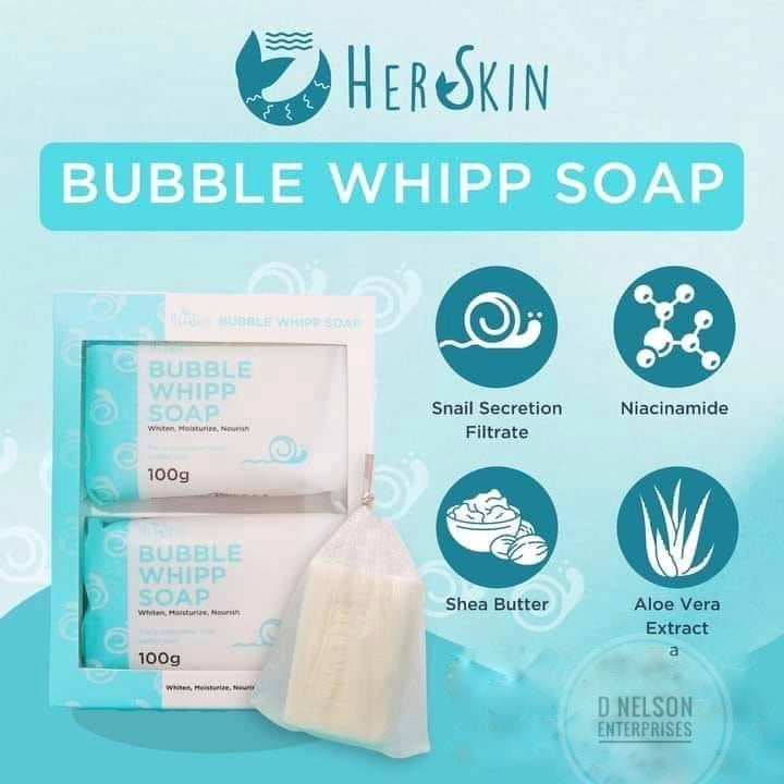 HerSkin Bubble Whipp Soap 2 Bars 100g Each