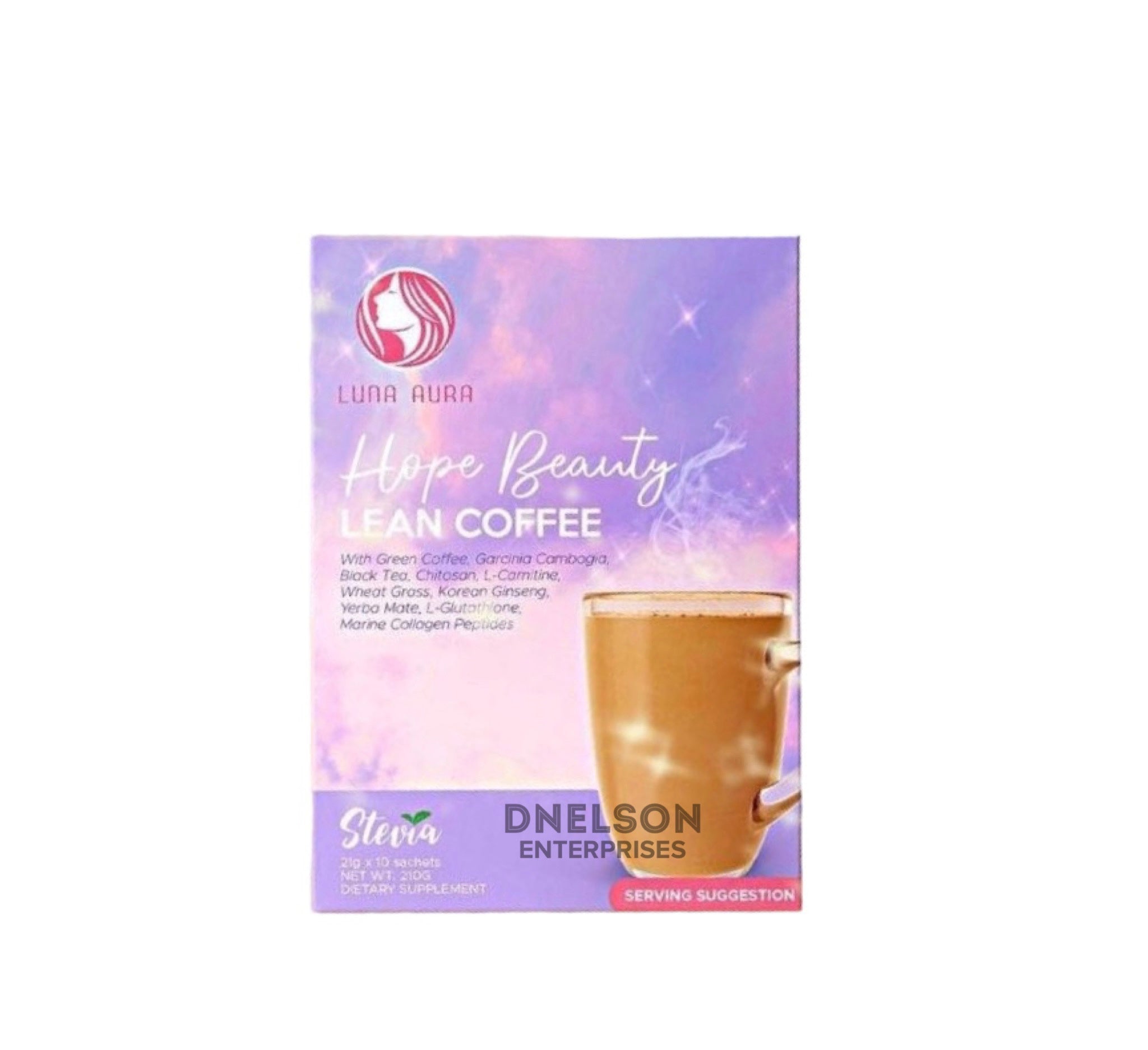 Luna Aura HOPE BEAUTY Lean Coffee, 10 Sachets x 21g