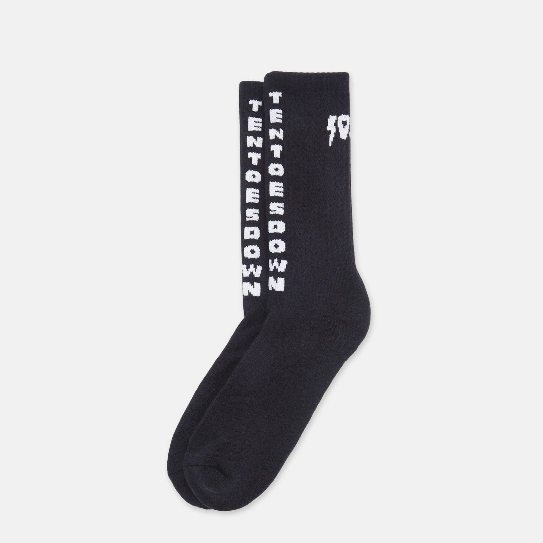 10 Deep Ten Toes Down Socks - Black