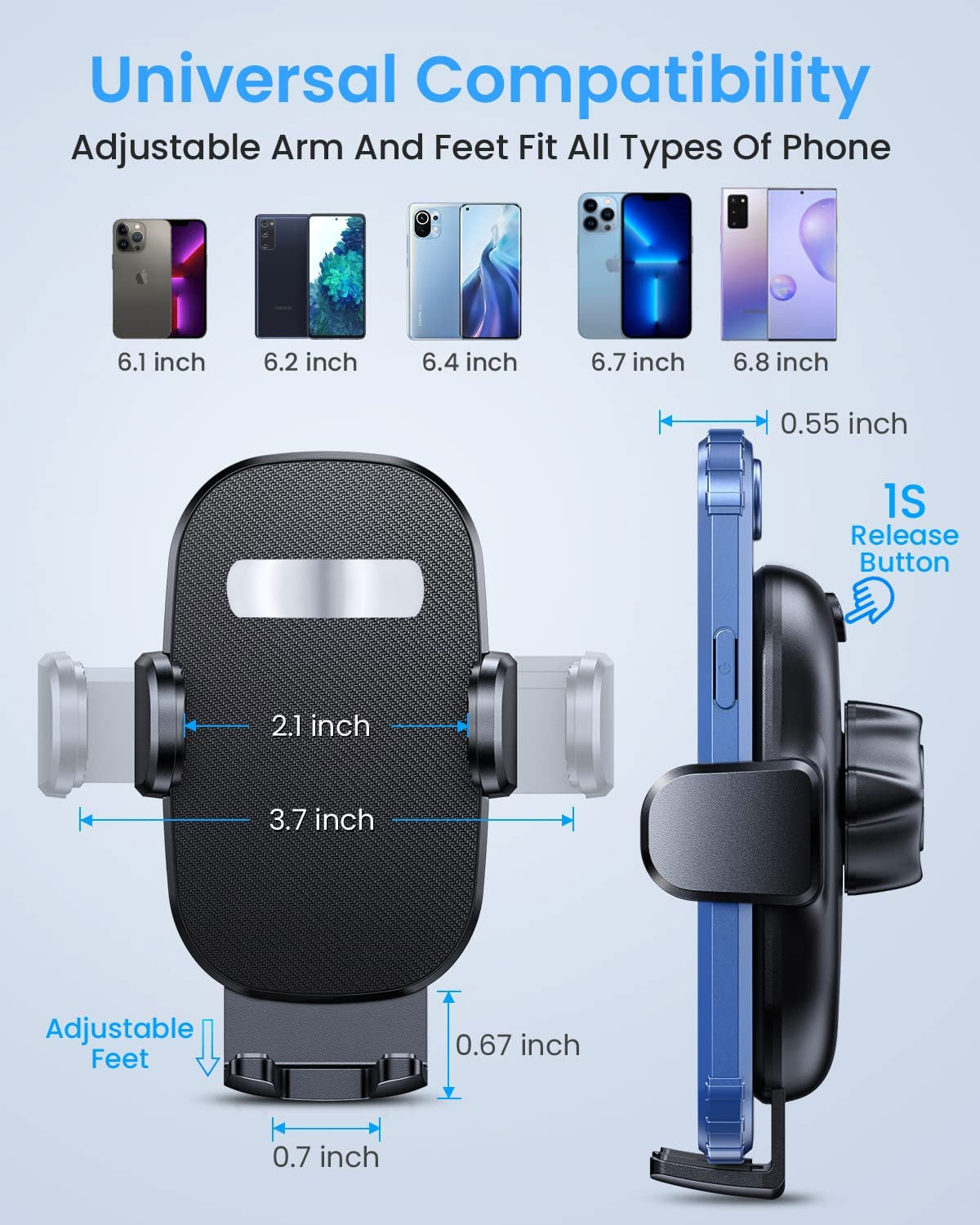 Car Mount, Cradle Rotating Phone Holder Air Vent - AWY98