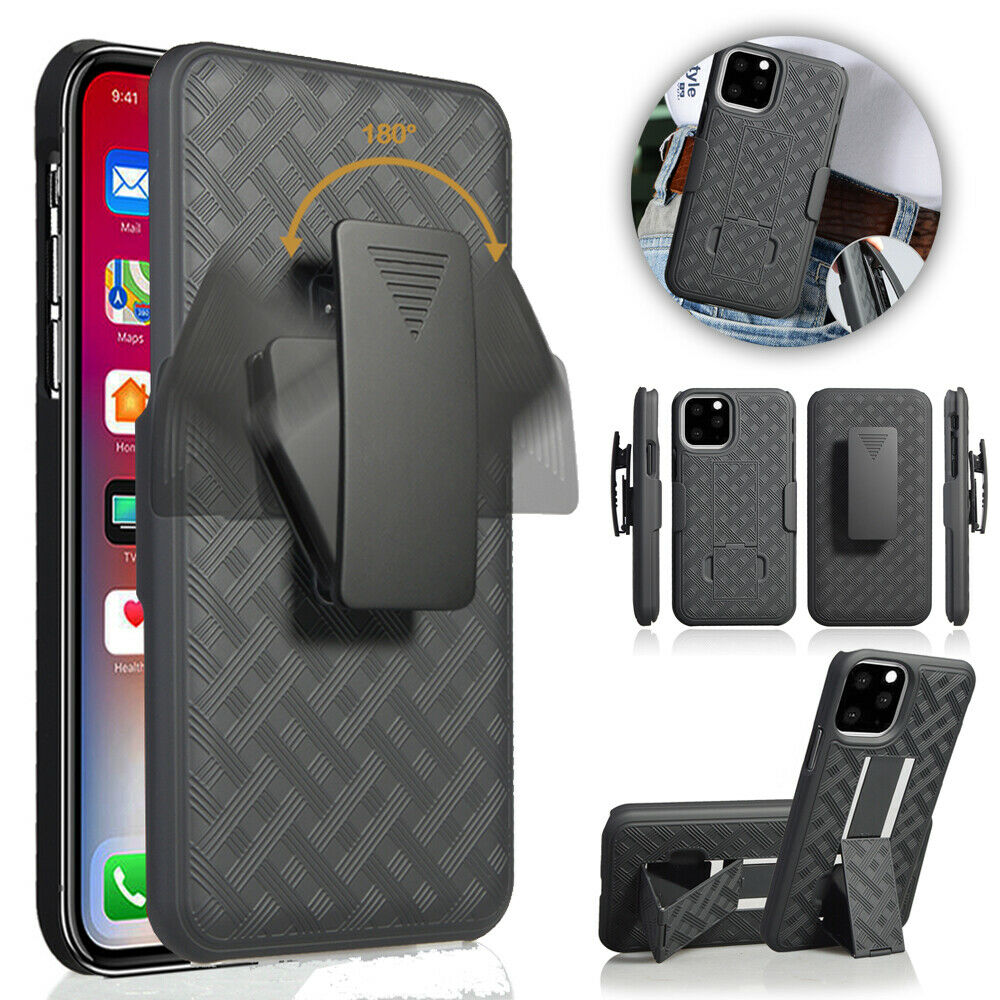 Belt Clip Case and 3 Pack Screen Protector, 9H Hardness Kickstand Cover Tempered Glass Swivel Holster - AWA54+3Z31