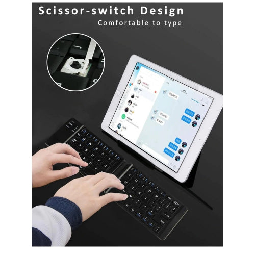 Wireless Keyboard, Compact Portable Rechargeable Folding - AWS37