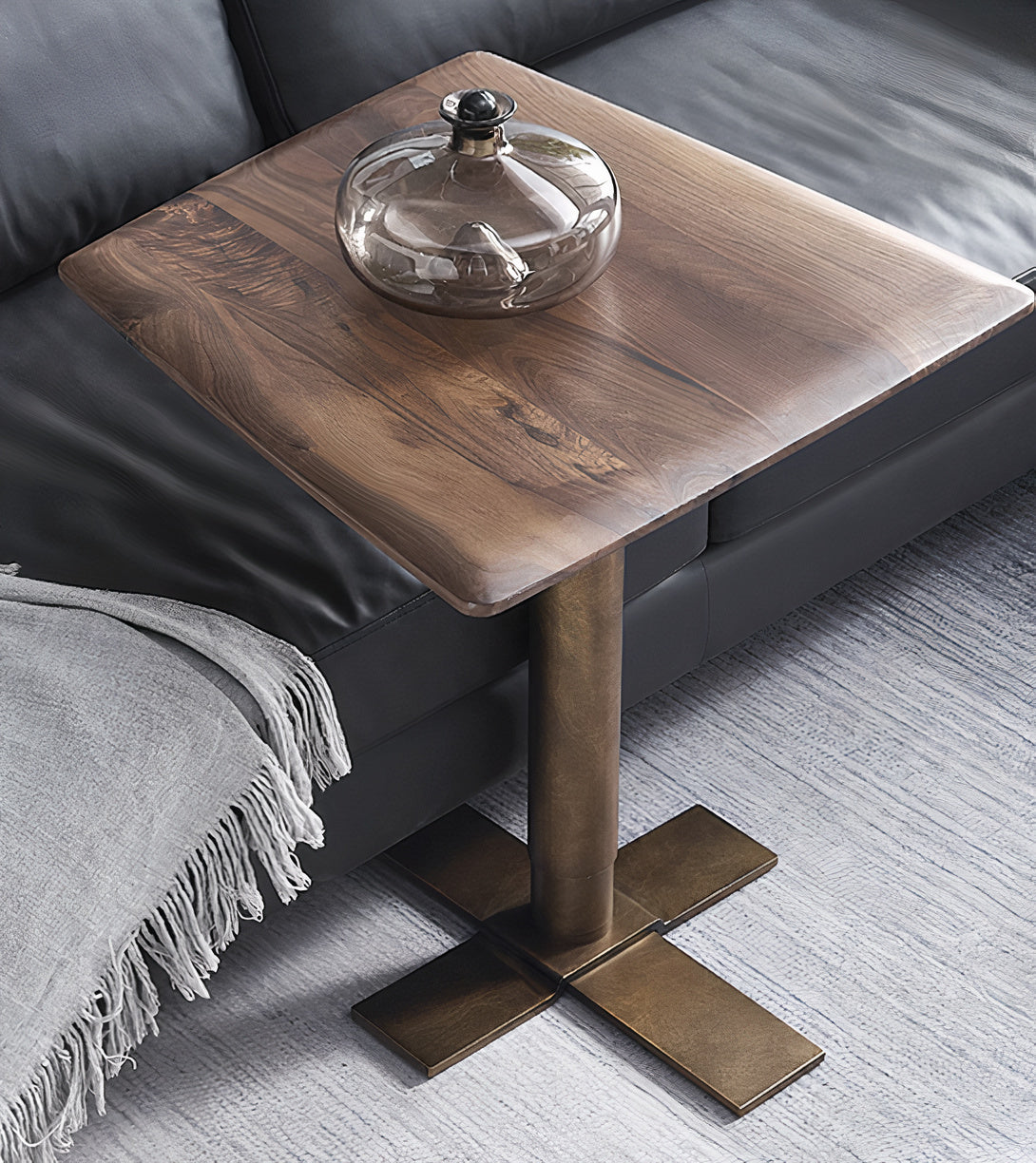 Flair Black Wood Side Table