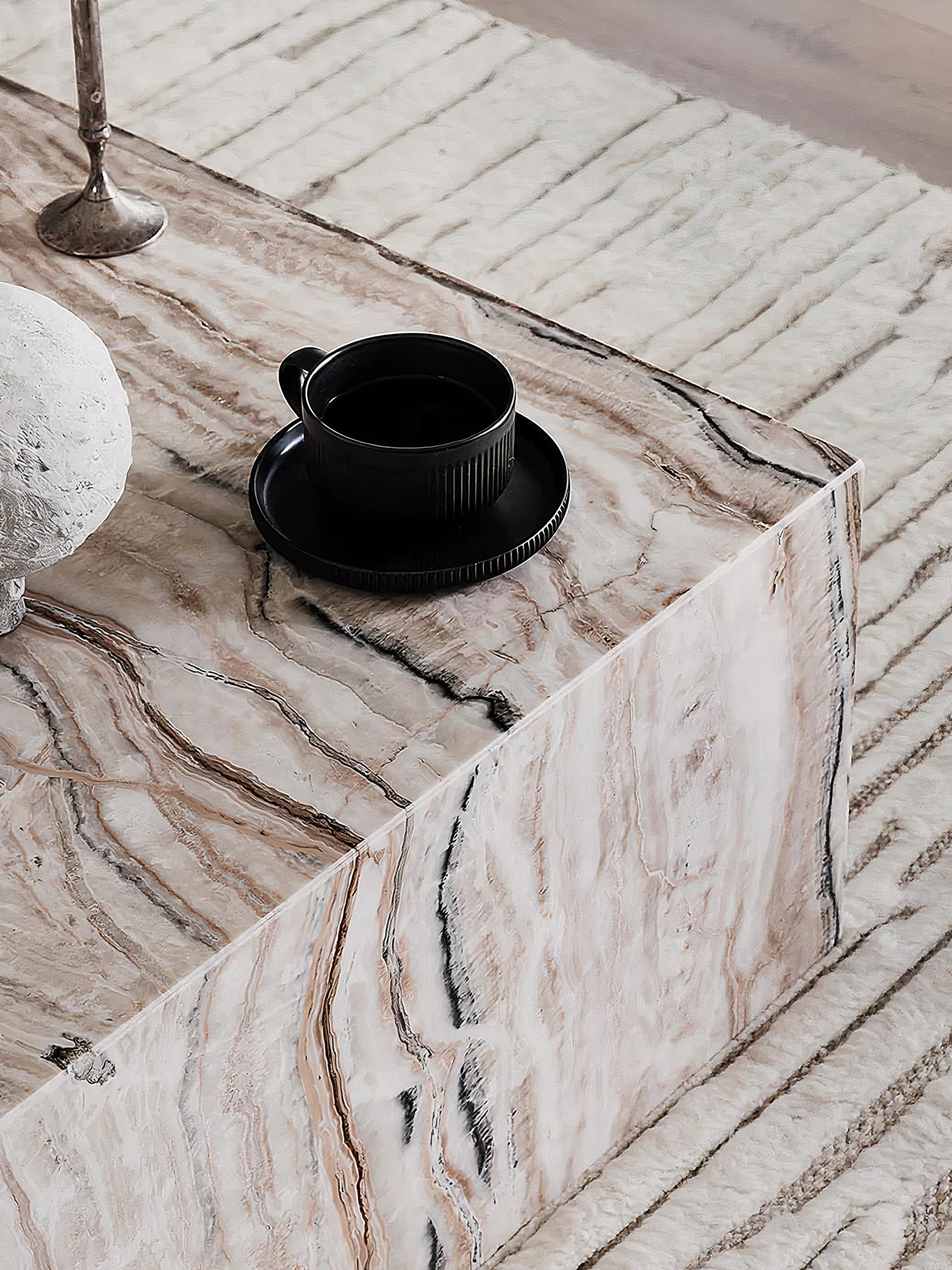 Sand White Marble Coffee Table