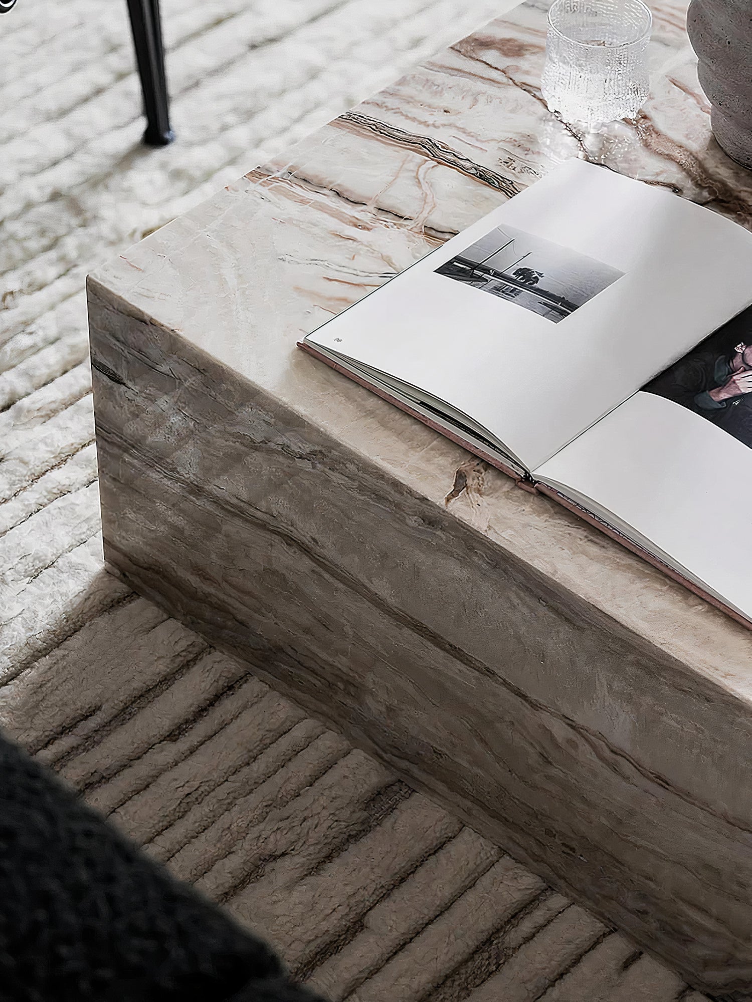 Sand White Marble Coffee Table