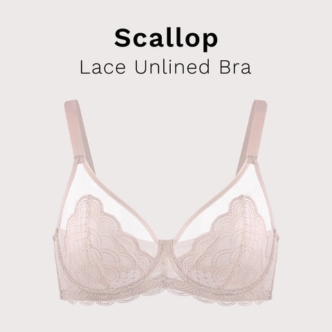 Mermaid Scales Lace Pink Unlined Bra