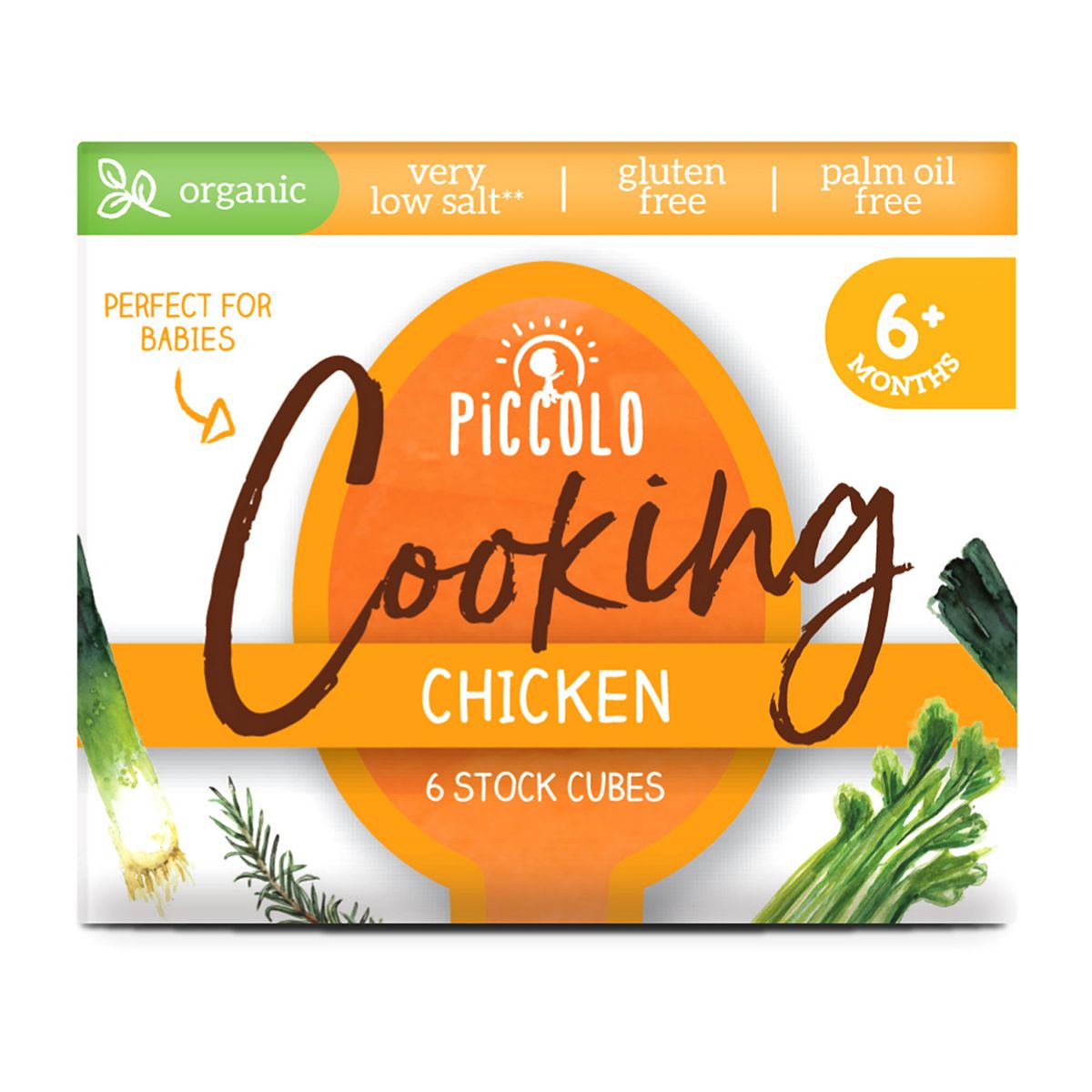 Piccolo Organic Cooking Stock Cubes?Chicken 6x8g 6 Months+