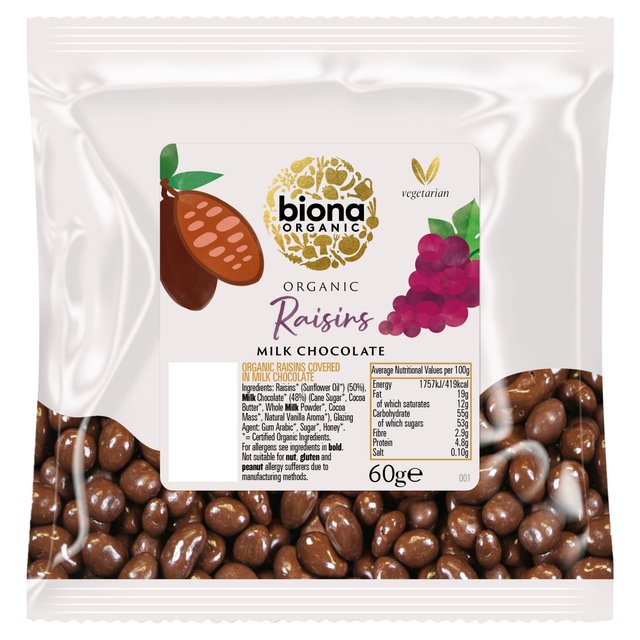 Biona Organic Raisins Milk Chocolate