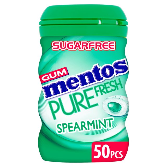 Mentos Pure Fresh Spearmint Sugar Free Chewing Gum Bottle