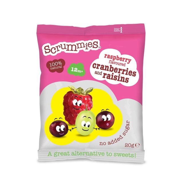 Scrummies Raspberry Flavour Cranberries & Raisins, 12 mths+