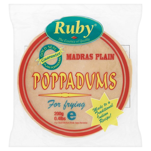 Ruby Plain Madras Poppadums
