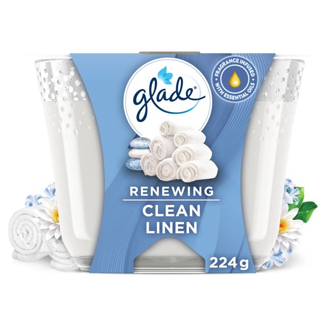 Glade Large Candle Clean Linen Air Freshener