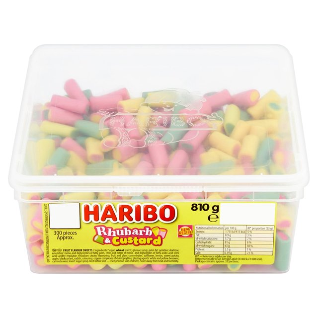 Haribo Rhubarb & Custard Sweets Tub