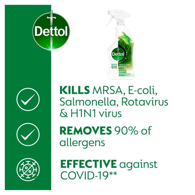 Dettol Tru Clean Antibacterial Surface Cleaner Spray Lime and Lemongrass