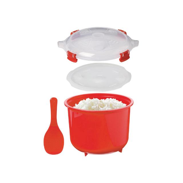 Sistema Plastic Microwave Rice Steamer, Red 2.6L