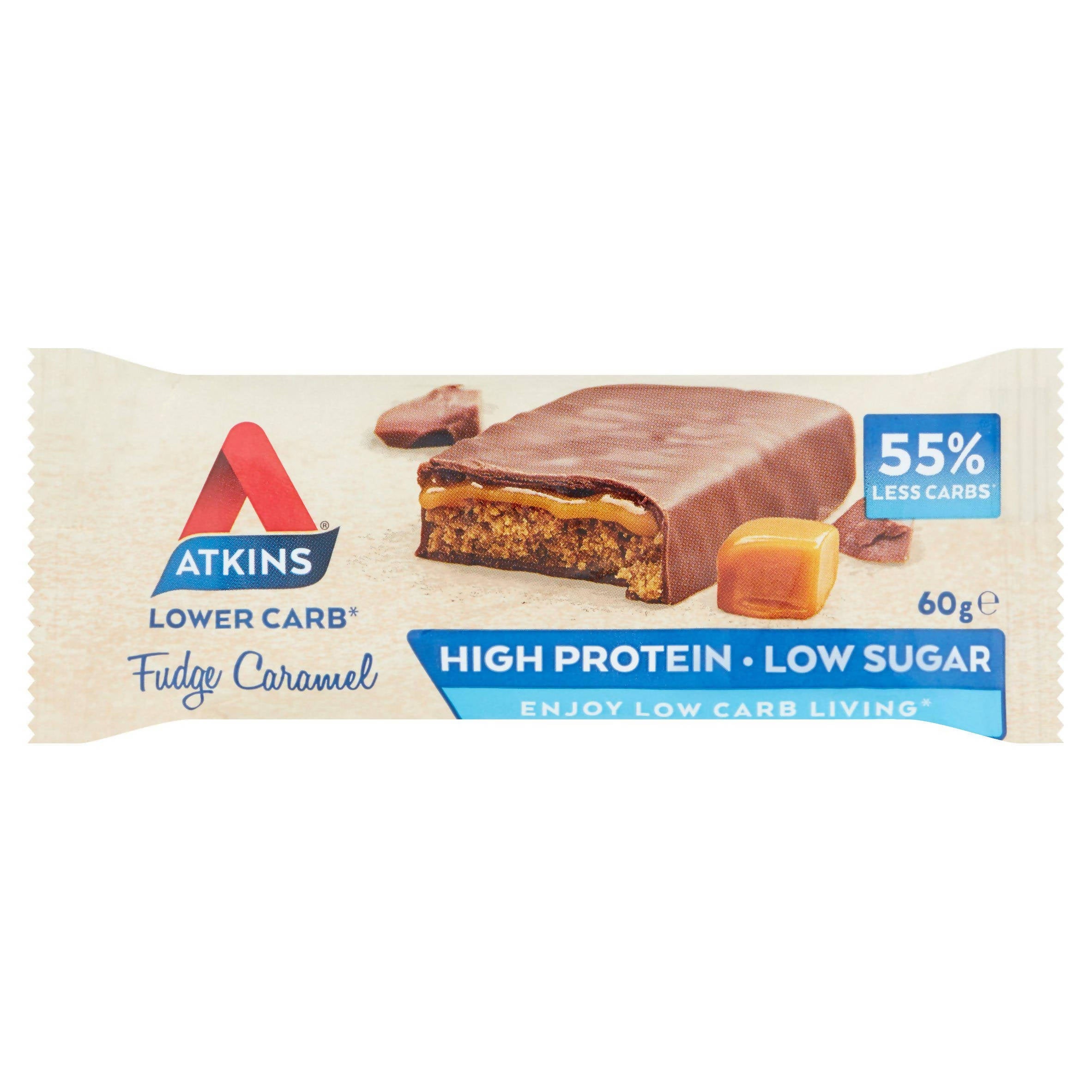 Atkins Fudge Caramel bar (60g) Keto, Low Carb, Low Sugar, High Protein
