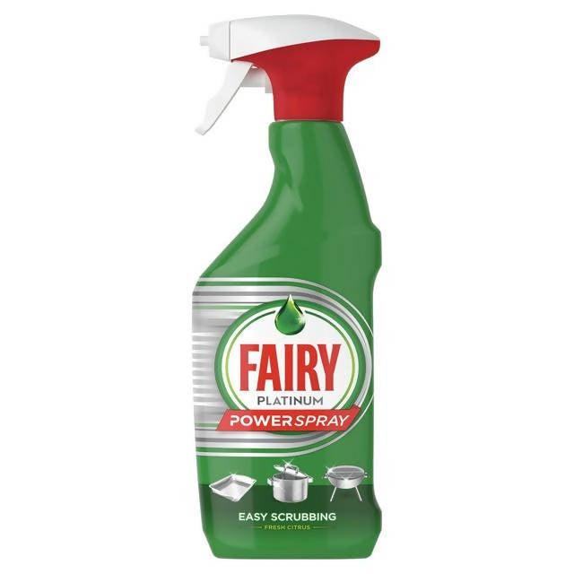 Fairy Washing up Platinum Power Spray, Removes Up To 100% Tough Grease with Easy Scrubbing 500ml