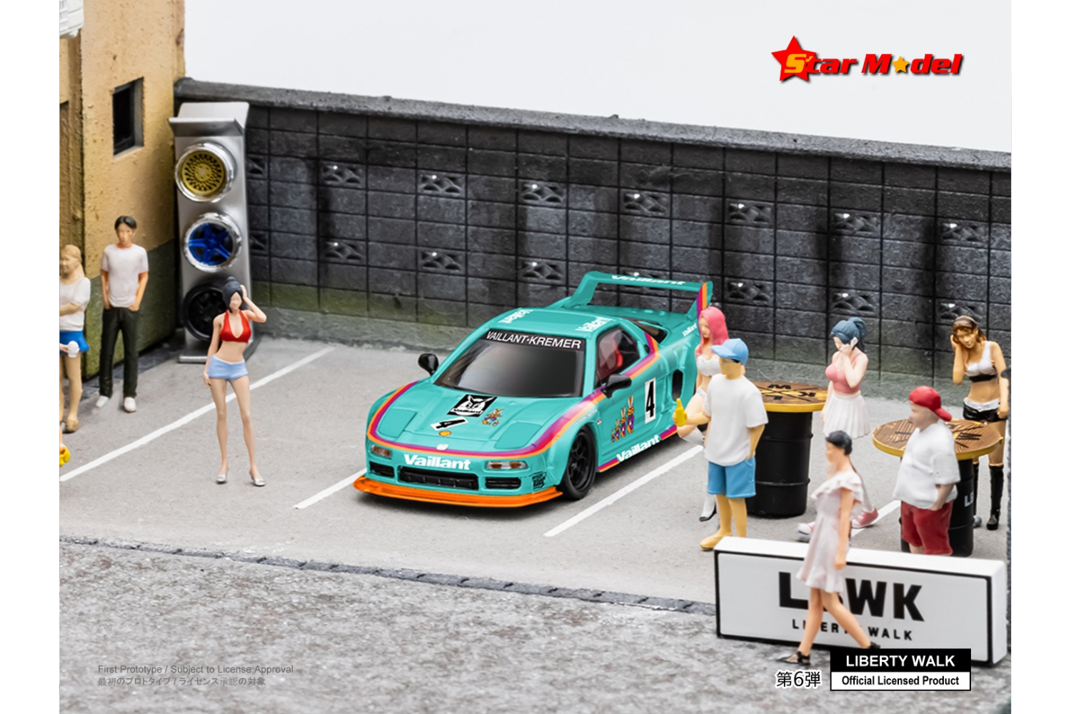 Star Model 1/64 Liberty Walk Honda NSX (NA1) in Green Vaillant Rabbit Livery